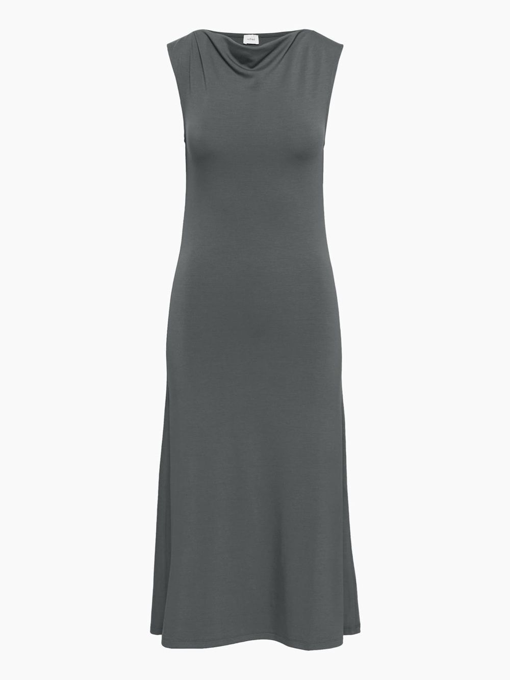 Wilfred Aritzia Gray Solid Draped Neck Sleeveless Jersey Stretch Midi Dress XS